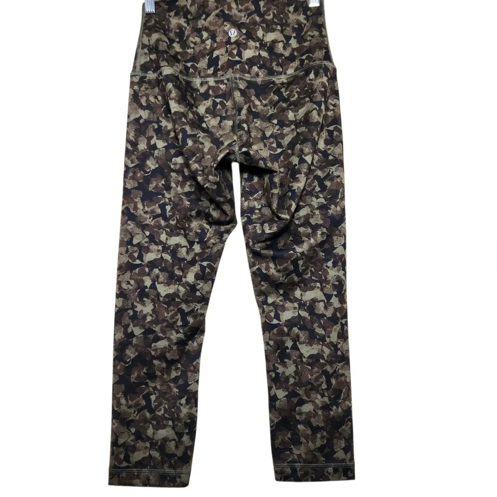 Lululemon Leggings Size 4 Womens WUnder Crop II Foldover Jungle Fatique Green - Picture 4 of 15